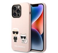 Silicone Liquide Karl & Choupette MagSafe - Coque pour iPhone 14 Pro Max (Rose)