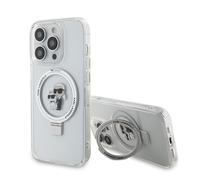 Karl Lagerfeld KLHMP15LHMRSKCH Apple iPhone 15 Pro hardcase Ring Stand Karl&Choupettte MagSafe blanc