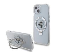 Karl Lagerfeld KLHMP15SHMRSKCH Apple iPhone 15 / 14 / 13 hardcase Ring Stand Karl&Choupettte MagSafe blanc