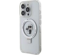 Karl Lagerfeld KLHMP15XHMRSKCH Apple iPhone 15 Pro Max hardcase Ring Stand Karl&Choupettte MagSafe blanc