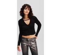 Karl Lagerfeld Klj Cropped Cardigan Black Taille: XS | Cardigans Outlet | Femme | Le Noir