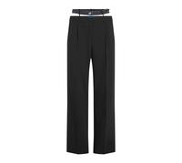 Karl Lagerfeld - KLJ Mixed Material Pant - Femme - Pantalons - Noir - Taille: 38 FR