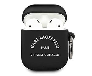 KARL LAGERFELD Lagerfeld KLACA2SILRSGBK Housse en Silicone RSG pour AirPods Noir