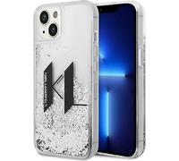 Karl Lagerfeld Liquid Glitter Big Logo Case - Coque pour iPhone 14 (Argent)