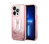 Karl Lagerfeld Liquid Glitter Big Logo Case - Housse pour iPhone 14 Pro (rose)