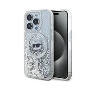 Karl Lagerfeld Liquid Glitter Choupette Head MagSafe - Coque iPhone 14 Pro Max (Transparent)