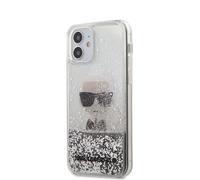 Karl Lagerfeld Liquid Glitter Ikonik - Étui pour iPhone 12 Mini (argent)