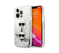 Karl Lagerfeld Liquid Glitter Karl & Choupette, Argent - iPhone 13 Pro Max
