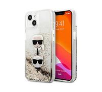 Karl Lagerfeld Liquid Glitter Karl & Choupette Case tête, Or - iPhone 13 mini