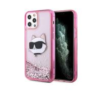 Karl Lagerfeld Liquid Glitter NFT Choupette Étui pour casque, rose - iPhone 12 / 12 Pro
