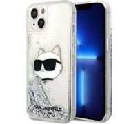 Karl Lagerfeld Liquid Glitter NFT Choupette Head - Coque pour iPhone 14 Plus (argent)