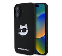 Karl Lagerfeld Liquid Silicone Choupette Head Case For Iphone 16 6.1" Black - Klhmp16sschpplk