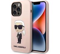 Karl Lagerfeld Liquid Silicone Ikonik NFT Case pour iPhone 14 Pro Max Rose