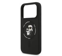 Karl Lagerfeld Liquid Silicone Karl and Choupette with MagSafe Case for iPhone 17 Pro 6.3" Black - KLHMP17LSCMKCRHK