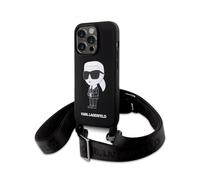 Karl Lagerfeld Liquid Silikon Crossbody Ikonik Case, Noir - iPhone 15 Pro Max
