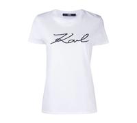 Karl Lagerfeld - Logo Rhinestone T-Shirt - Femme - Tops - Blanc - Taille: 42 FR