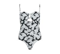 Karl Lagerfeld Maillot de bain 'Fan' noir / blanc cassé, Taille L