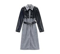 Karl Lagerfeld - Manteau en tweed et similicuir - Femme - Manteaux - Gris - Taille: 36 FR