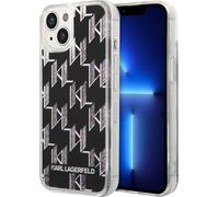 Karl Lagerfeld Monogram Liquid Glitter - Étui pour iPhone 14 Plus (noir)
