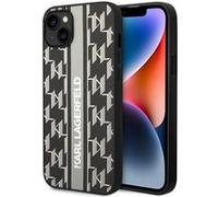 Karl Lagerfeld Monogram Stripe - Coque pour iPhone 14 Plus (Gris) Gris G