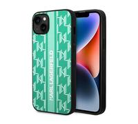 Karl Lagerfeld Monogram Stripe - Étui pour iPhone 14 (Vert)