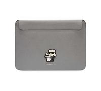 Karl Lagerfeld NFT Saffiano Karl & Choupette Etui pour ordinateur portable, argent - 14 pouces