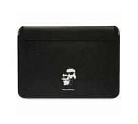 KARL LAGERFELD Saffiano Karl & Choupette Étui de protection pour ordinateur portable et tablette 14" avec fermeture magnétique Noir