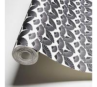Karl Lagerfeld Papier Peint Géométrique Fan A.S. Création Papier peint intissé 10.05 m x 0.53 m Métallisé Noir Blanc Fabriqué en Allemagne 378473 37847-3
