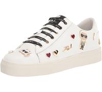 Karl Lagerfeld Paris Cate Shoes - Sneakers for Women with Iconic KLP Pins, Bright White, 8