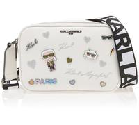 Karl Lagerfeld Paris Maybelle Sac à main bandoulière, Blanc/étincelle, Taille unique