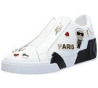 Karl Lagerfeld Paris Women's Mavise Pins Everyday Lace Up Sneaker, Bright White, 5.5