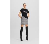 Karl Lagerfeld Pearl Embellished Boucle Skirt Black/white/silver Taille: 42 | Mini Jupes Outlet | Femme | Le Noir