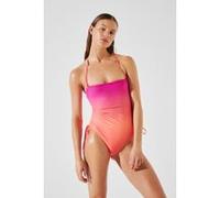 Karl Lagerfeld Printed Halter Swimsuit Ombre Hibiscus-carmelia Taille: S | Maillots une pièce Outlet | Femme