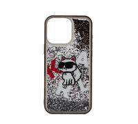 Etui Karl Lagerfeld Liquid Glitter Choupette Logo do iPhone 16 Pro Max czarny