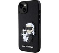 Karl Lagerfeld PU Saffiano Karl and Choupette NFT Case pour iPhone 13 Noir Housse de protection
