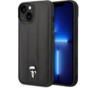 Karl Lagerfeld Quilted Puffy Ikonik Logo Back Cover pour iPhone 14 Plus Noir