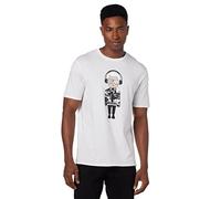 KARL LAGERFELD Reflective, Karl Character with Headphones Short Sleeve Crew Neck Men’s Shirt, Blanc/Jardin Opulent, XXL Hommes