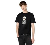 KARL LAGERFELD Reflective Men’s T-Shirt, Karl Character with Headphones Short Sleeve Crew Neck Men’s Shirt T-Shirt Homme