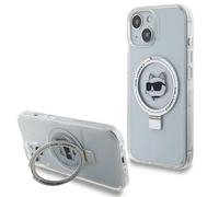 Karl Lagerfeld Ring Stand Choupette Head Magsafe Case For Iphone 15 Plus - White