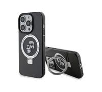 CG MOBILE Karl Lagerfeld Magsafe Ringstand Coque avec têtes Karl & Choupette pour iPhone 15