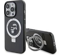 Karl Lagerfeld Ring Stand Karl&Choupettte Etui Magsafe pour Iphone 15 Pro - Noir