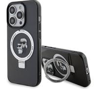 Karl Lagerfeld Ring Stand Karl&Choupettte Magsafe Case For Iphone 15 Pro Max - Noir