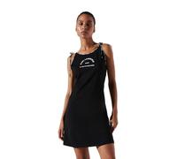 KARL LAGERFELD Robe Courte de Plage avec Logo, Noir, L Femme