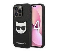 Karl Lagerfeld Saffiano Choupette Head Patch Case, Noir - iPhone 14 Pro Max