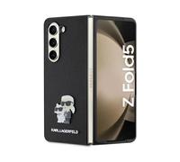 KARL LAGERFELD KLHCZFD5SAKCNPK Étui Rigide pour Z Fold5 F946 Noir Saffiano Karl&Choupette Pin
