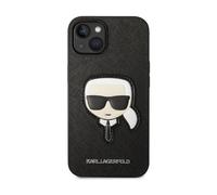 Karl Lagerfeld Saffiano Karl Head Patch Case, Noir - iPhone 14 Plus