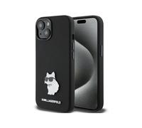 Karl Lagerfeld Silicone Choupette Metal Pin Case, Noir - iPhone 15