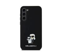 Karl Lagerfeld Silicone Karl & Choupette Metal Pin Case, Noir - Galaxy A55 5G