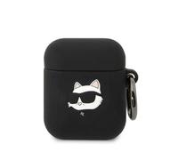 Karl Lagerfeld Silicone NFT Choupette Head 3D Coque AirPods 1/2 gen, Noir