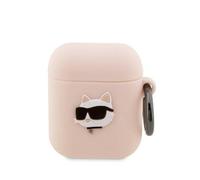 Karl Lagerfeld Silicone NFT Choupette Head 3D Coque AirPods 1/2 gen, Rose
